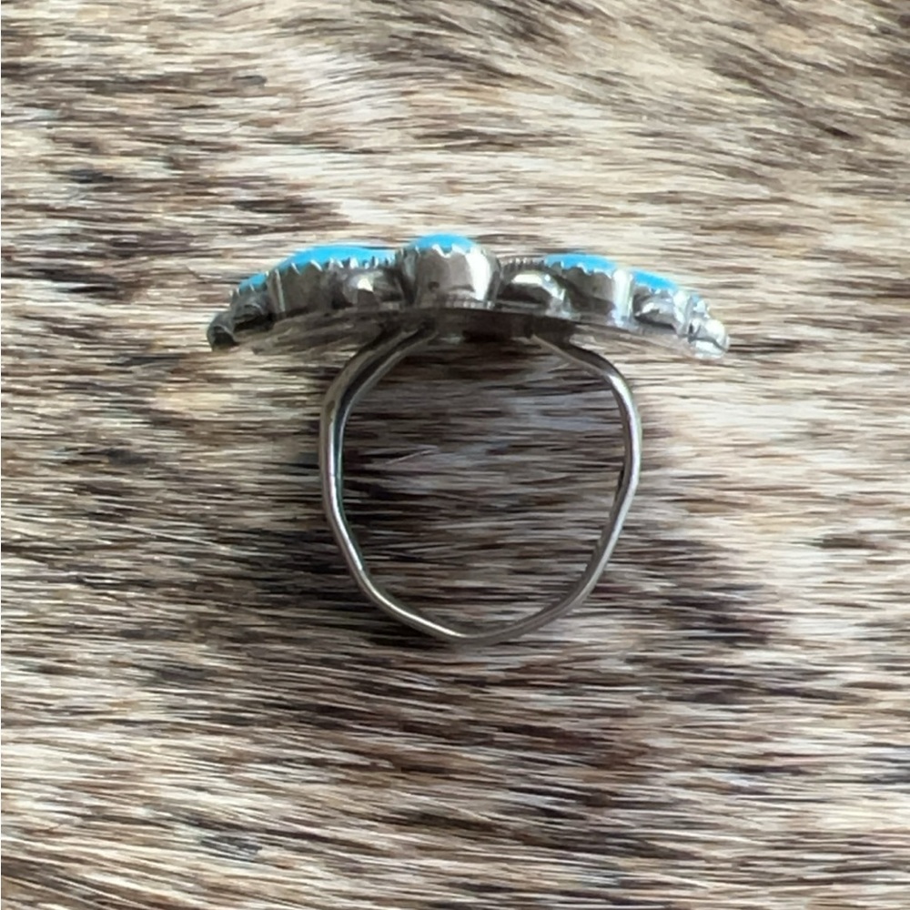 Turquoise cluster ring - Picture 3 of 7